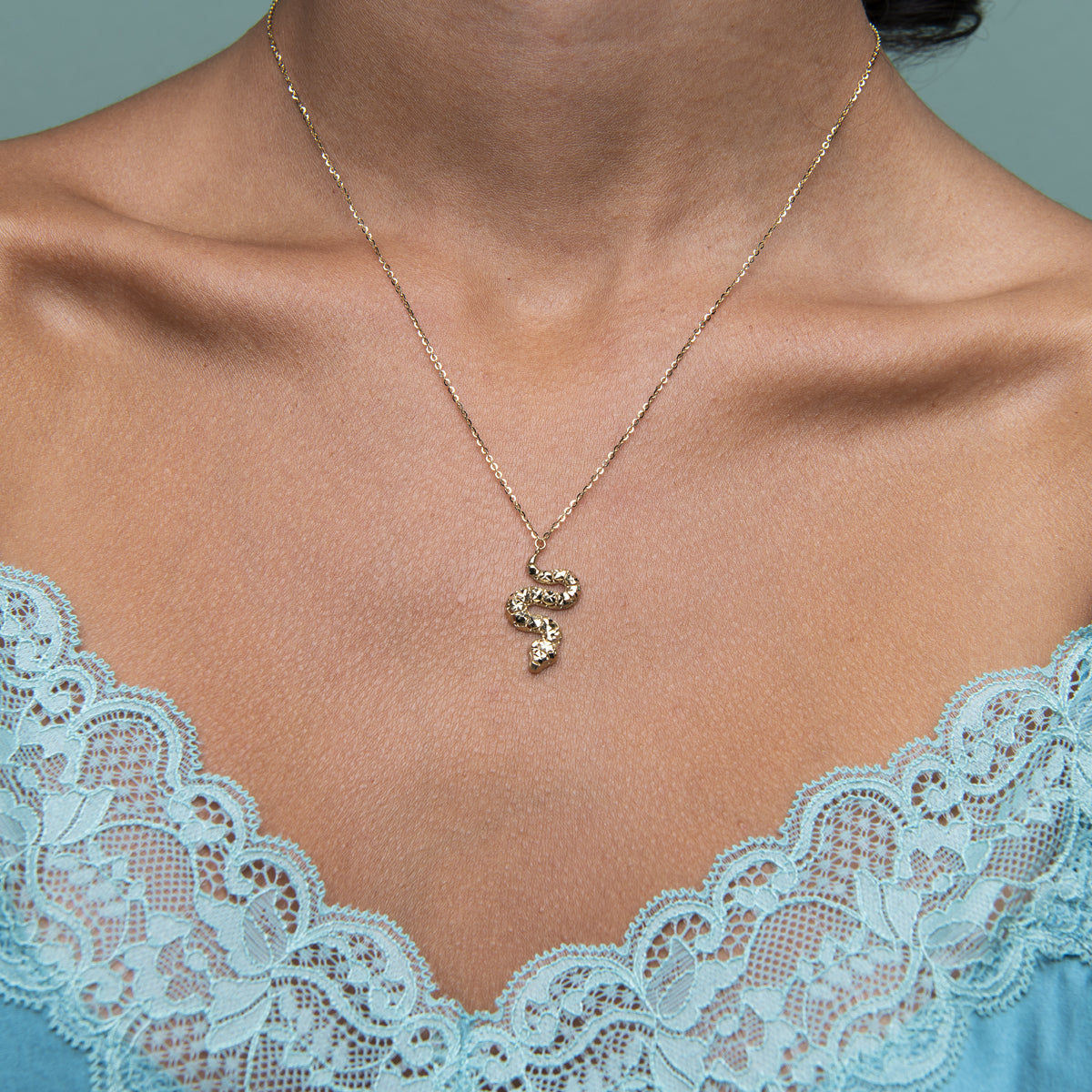 Gold Sparkling Coiled Snake Necklace – SaraBeJewelry